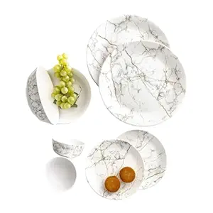 Superette by Home Centre Melamine Dinner Set, White - 20 Pieces