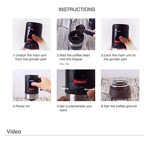 Electric Portable Espresso Machine Small Coffee Grinders Coffee Beans Grinder 5 Levels Grind Camping Travel Coffee Maker Ceramic Burr Grinder With Usb For Fresh Coffee #TOP4