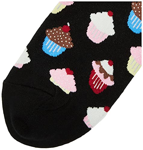 Hot Sox Womens Food Drink And Alcohol Novelty Fashion Casual Crew Socks Hosiery, Cupcakes (Black), 4 10 Us #TOP1