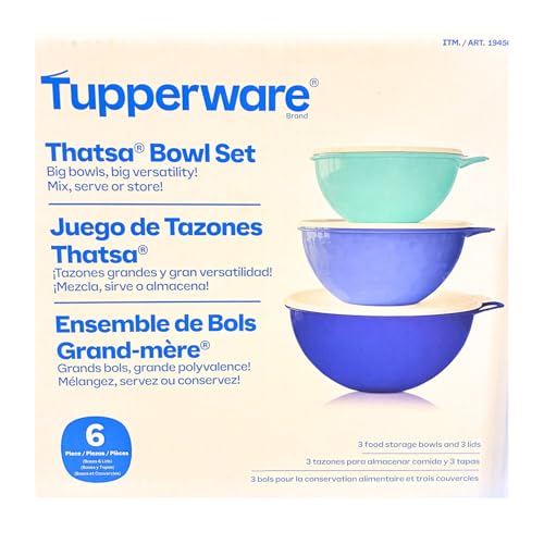 Set de 3 tazones Tupperware tonos azules miniatura 1