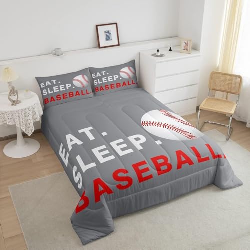 Image of Feelyou Baseball Comforter Set Toddler Size Bedding Set for Kids Teens