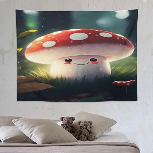 Tapisserie champignon 150x200cm pour rénover la déco murale sans travaux