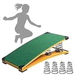 4 Springs Gymnastics Springboard for Kids, 31.5"X19.7" Vaulting Training Spring Boards Gymnastics, Portable Curved Board Vault with Mat for Outdoor Training Exercise, Red (green)