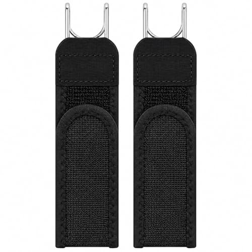 Hddify Buckle-Free Elastic Waistband Belt Set of 2, Adjustable Metal Hook Stretch Straps, Invisible Belt Alternative for Jeans, Pants and Work Trousers for Men and Women