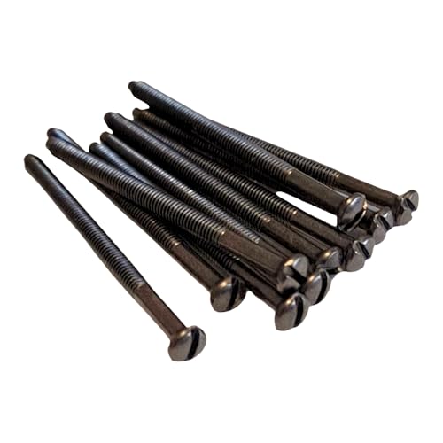 M3.5mm X 75mm Long Black Nickel Electrical Machine Screws for Light Switch Plug Socket - Pack of 10