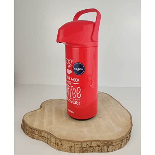 Garrafa Térmica de Café Aladdin com Ampola de Vidro Massima Coffee Forever 1 Litro Vermelha/Azul