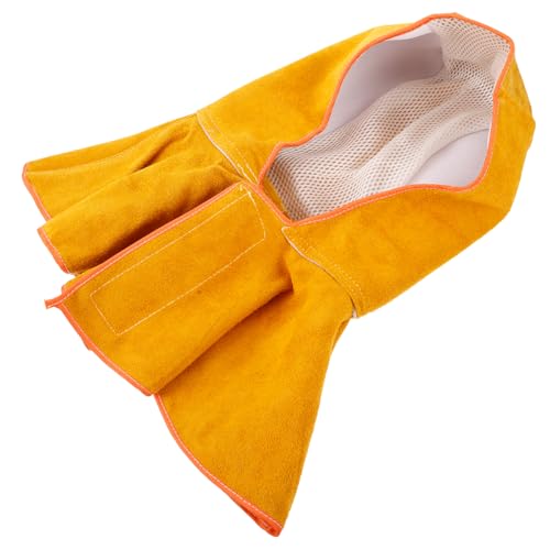 Angoily Welding Protective Cap Neck Drape Lightweight Cowhide Welding Hood for Men Flame Resistant Headgear