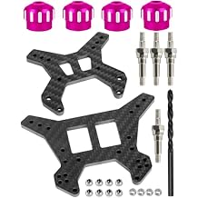 RC Shock Towers &Shock Cap Protector &Shock Standoff Upgrades Part for 1/8 Typhon 6S BLX,Carbon Fibre Front Rear Shock Towers Alloy Aluminium Shock Cap,Pink