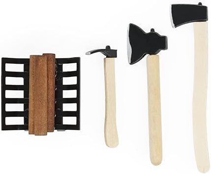 Odoria 1/12 Miniature Logs Firewood and Axe Dollhouse Decoration Accessories