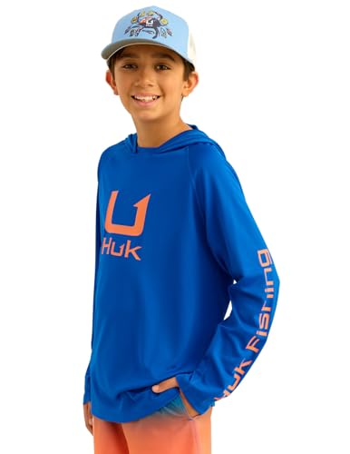 HUK - Kid's Icon Hoodie, Fishing Shirt with Sun Protection for Kids