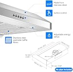 AMZCHEF Under Hotte de portée Cabinet 30 De pouce, 750CFM Cuisinière de cuisine en acier inoxydable 3 Contrôle du bouton de l'appareil d'échappement de vitesse LED lumières Lave-vaisselle-Safe Baffle Filtres Trois conception de sortie , Capuche en acier inoxydable avec contrôle de bouton, minuterie, LED lumières &