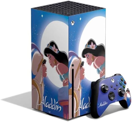 Skinit Decal Gaming Skin Compatible with Xbox Series X Bundle - Officially Licensed Disney Jasmine Design