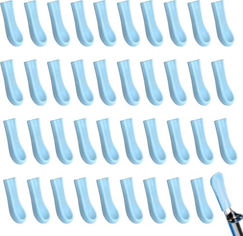 40 Cucchiaini per Orecchie in Silicone, Punte di Ricambio Riutilizzabili per Pulitore Cerume in Silicone per Punte per Otoscopio Accessori di Ricambio per Otoscopio per(Blu)