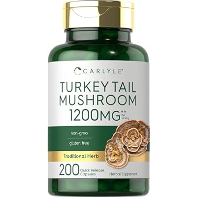 Carlyle Turkey Tail Mushroom Capsules | 200 Count | Non-GMO & Gluten Free Extract