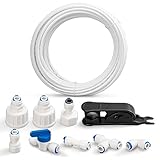 15 m Universal-Wasserversorgungsschlauch,Universal-Verbindungsset ,2 Punkte PE-Rohr Kaffeemaschine Eismaschine Wasserzulauf Zubehör,für Side by Side Kühlschrank, Umkehrosmoseanlage Trinkwasser