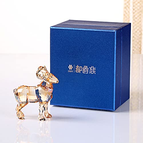 Crystal Goat Art Animal Figurine Collection Ornament Statue Collectible Home Decor (Blue) #TOP5
