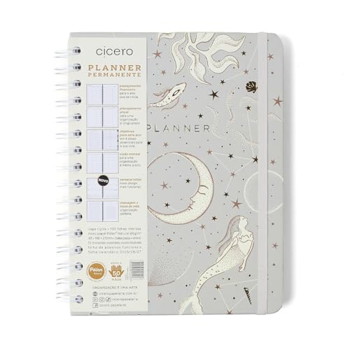 Planner Permanente Wire-O Astral Semanal Notas A5 Maré Off White,...