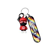 YOYUMI Schlüsselringschnalle Skateboard Bär Auto Schlüsselanhänger Kette Tasche Anhänger Dekoration Geschenk Blau