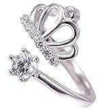 IMIKEYA Anillo Con Diseño De Tiara Gemas De Imitación Anillo Abierto Ajustable Para Mujeres Adolescentes y Niñas y Llamativo Para Usar En Eventos Especiales