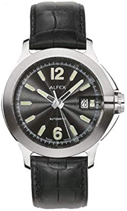 Orologio Alfex automatico 5575/388 da uomo con cinturino in pelle nera :  Amazon.it: Orologi