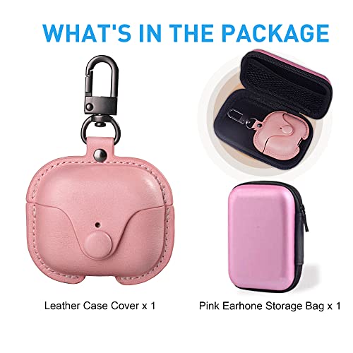 Airpods 3 Case Leather, Maxjoy For Airpods 3Rd Case Cover 2021 Airpod Gen 3 Protective Cover With Keychain Compatible With Apple Airpods Generation 3Rd 2021 (Front Led Visible), Pink #TOP5
