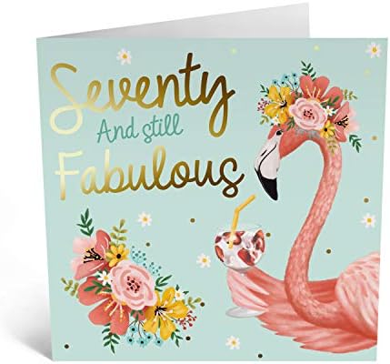 Central 23 - Cute 70th Birthday Card for Women - 'Seventy And Still Fabulous' - Sweet 70th Birthday Cards for Her - Cheeky 70th Birthday Cards for Men - Pretty Design - Comes with Fun Stickers