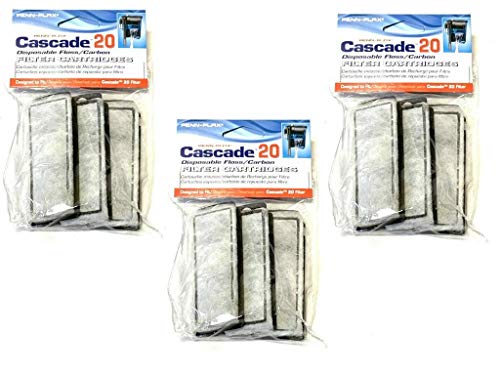 Penn-Plax 3 Pack of Cascade 20 Replacement Filter Cartridges, 3 Filters Per Pack