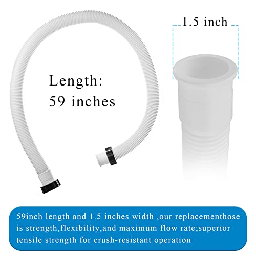 1.5" Diameter Accessory Pool Pump Replacement Hose For Intex 29060E Filter Pumps And Saltwater Systems,59" Long (2 Pack) #TOP1