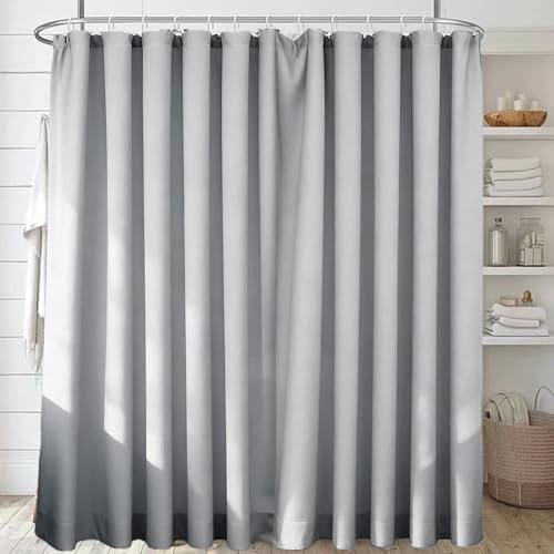 Forro De Cortina De Ducha De Peva Ligero, Forro De Ducha De 71 X 71 Pulgadas, Impermeable, Sin Olor Químico Con 12 Ojales De Metal A Prueba De Óxido Para Cortina De Ducha De Baño, Color Gris