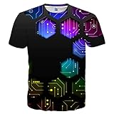 EOWJEED Unisex T-Shirts Men Women 3D Print Summer Crewneck Casual Short Sleeve Graphic Shirts Top Tees XL