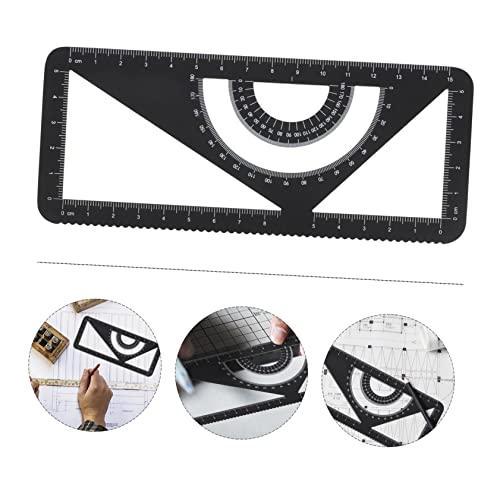 VILLCASE Conjunto De 3 Peças De Régua De Metal Régua De Escala Conjunto De Artigos De Papelaria Triâ