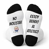 mundohuevo Calcetines Divertidos Hombre Fútbol “No molestar, estoy viendo al Atlético” – Regalo Original para Fans del Atlético de Madrid, Cumpleaños o Navidad