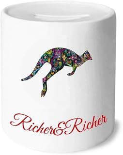 Australia Kangaroo Colored Drawing Illustration Rich and Rich Bank Saving Box Coin