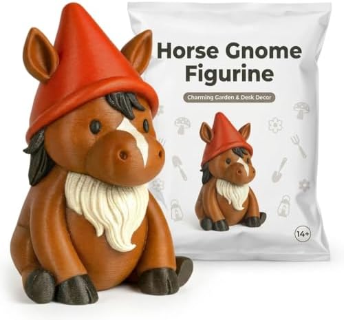 Horse Gnome Collectible Figurine - Unique Handcrafted Desk Decor for Horse Lovers and Gnome Enthusiasts - 3D Printed in Canada image 3