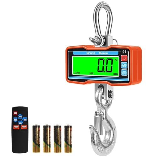 RESHY 4400lbs / 2 Ton Digital Crane Scale, 1lb (0.5kg) Accuracy Heavy Duty Industrial Hanging Scale