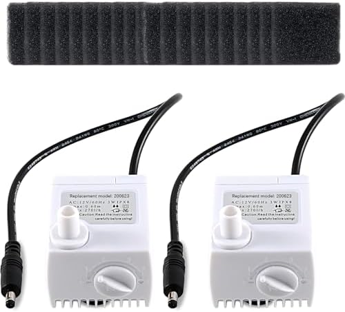 Aero-Garden Pump with 20 Filters, Ultra Quiet Hydroponics Growing System 200623 Pump Fit for Harvest Bounty Farm Extra Ultra All Model (2Pack)