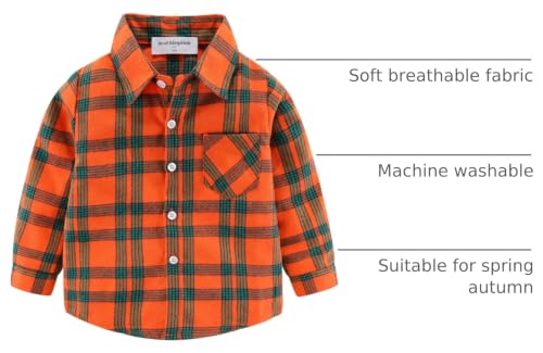 Image of Mud Kingdom Boys Plaid Flannel Shirt Long Sleeve Button Down Casual