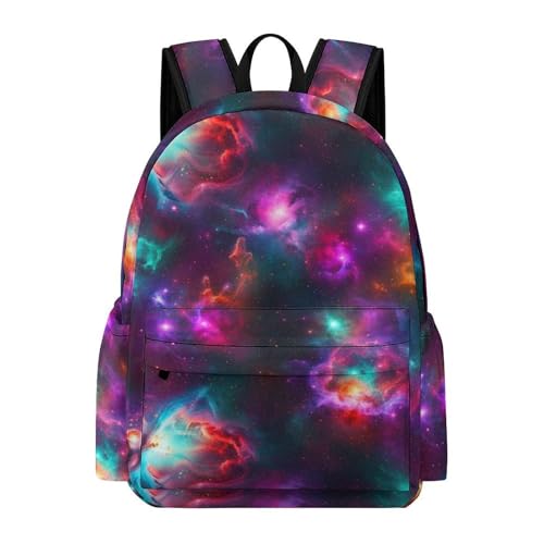 Sac à dos universitaire motif nuages galaxie violet et bleu avec grand volume léger