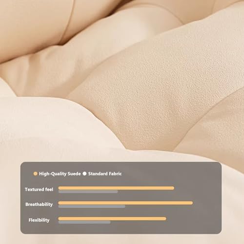 Comfy Upholstered Rocking Chair for Indoor Bedroom & Balcony, Lazy Sofa with Ottoman for Relaxation, Napping & Reading - Stylish & Cozy Design (Without Footstool)