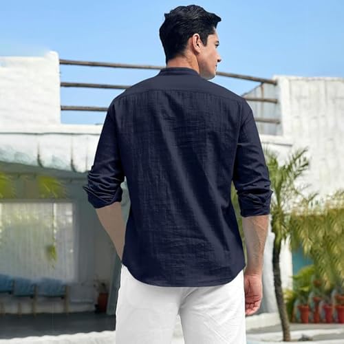 Image of Beige Color Cotton Blend Mandarin Neck Short Kurta Straight Kurta for Men (S)