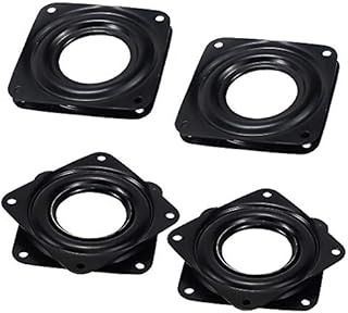 ZDNT 4 Pcs Rotating Swivel Plate,Square Turntable Bearing Plate,Lazy Susans Turntable Bearing,Lazy Susan Rotating Swivel Plate with Steel Ball Bearings - 3 360 Degrees Black Rotating Tray