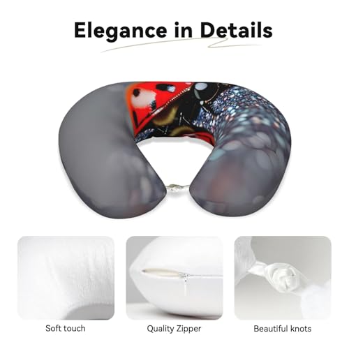Almohada De Viaje De Poliéster Negra Semicircular miniatura 4