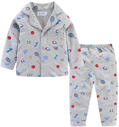 Mud Kingdom Little Boys Girls Pajamas Set Cute Cartoon Button Down
