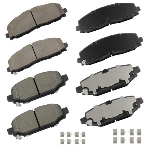 Image of cciyu D2172 & D2177 Front Rear Ceramic Disc Brake Pads Kit For Jeep For Wrangler 2018-2023