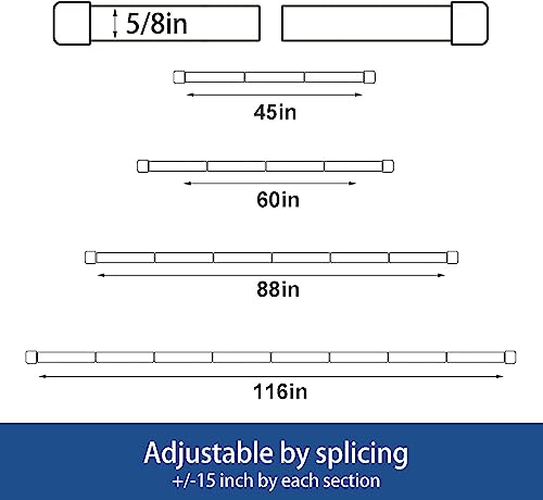 Alskarhem Black Curtain Rods For Windows 30 To 60 Inch,5/8 Inch Small Curtain Rod Set With Brackets #TOP1