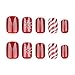 Christmas Red Press on Nails Short Square Snowflake False Nails Stripe Candy Fake Nails with Design Snow Artificial Nails Short Acrylic Glue on Nails Press ons Christmas Stick on Nails for Women
