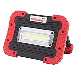 SUNZONE Portable LED COB Work Light,Outdoor Waterproof Flood Lights, for Camping,Hiking,Car Repairing,Workshop,Construction Site,Builtin Rechargeable Battery Power Bank and SOS Emergency Mode (Red)