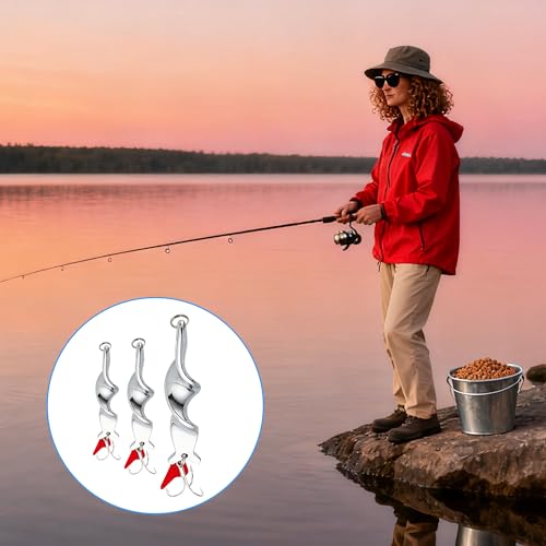 3 Stück Metall Spinner Köder für Angeln, Praktisch Metall Angelköder für Köderfische, Raubfisch-Spinnerköder Spinner Angeln und Pailletten Kunstköder, Effektive Vielseitiges Angelzubehör