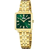 LOTUS Reloj Mujer Analógico de Acero Inoxidable 316l Dorado - Pulsera de Acero de Regalo - Movimiento de Cuarzo - Cristal Mineral de Alta Resistencia - Resistente al Agua 5 ATM 19011/3-2GETHER