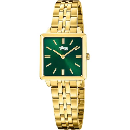 Montre Femme Lotus Acier Idée Cadeau Idéale avec Bracelet Doré Lumineux et Chic